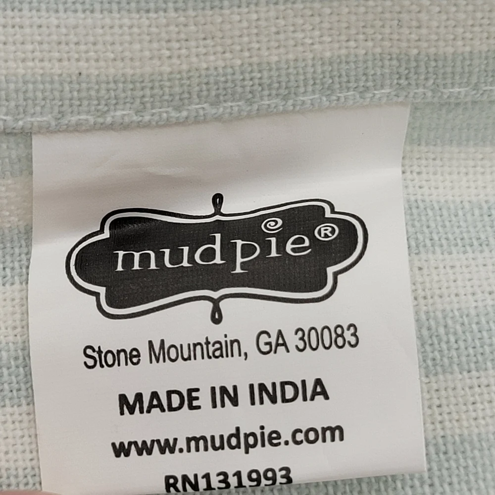 Mud Pie Towel Striped Tea Kitchen Easter Holiday Bunny Eggs Colorful Novelty NEW